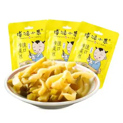 博鸿脆口榨菜丝60g*12涪陵学生儿童榨菜丝开胃下饭菜泡菜咸菜袋装_购