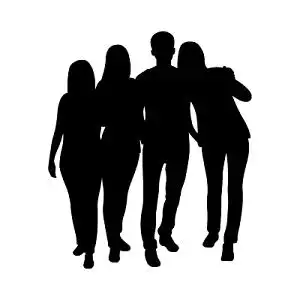 剪影彩色卡通手绘可爱q版爱神丘比特情人节素材原创插画海报情人节