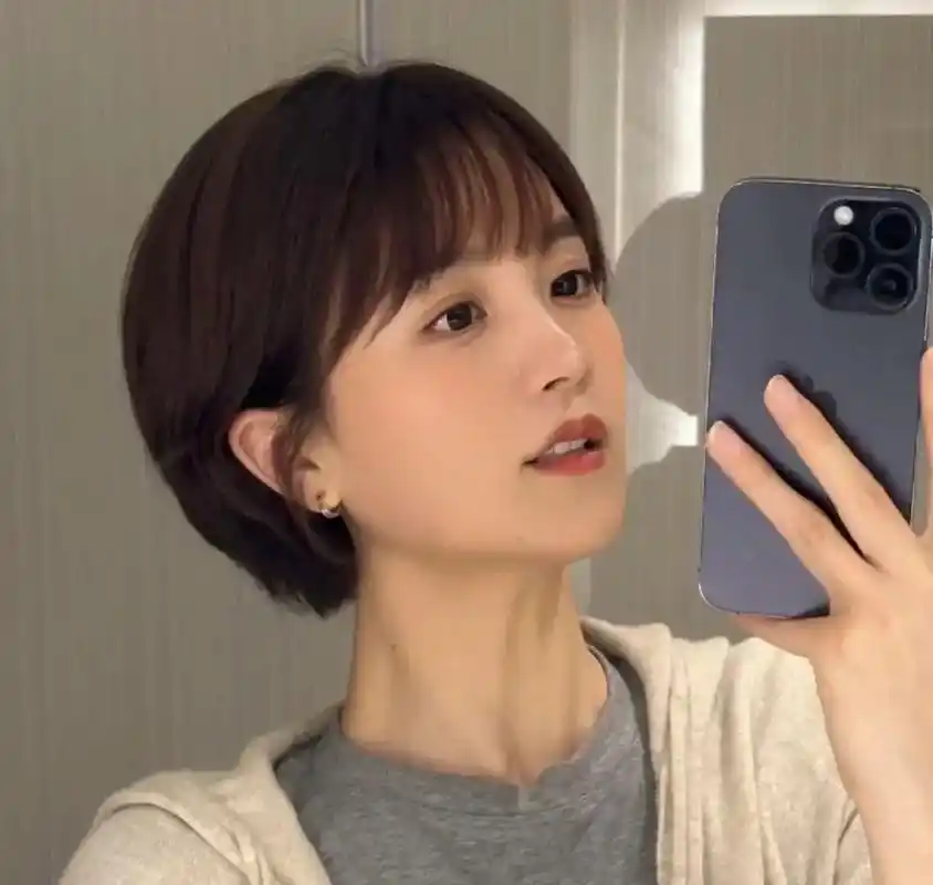 小圆脸超减龄显脸小的 韩式挂耳短发.圆脸的韩式挂耳短发 剪了 - 抖音