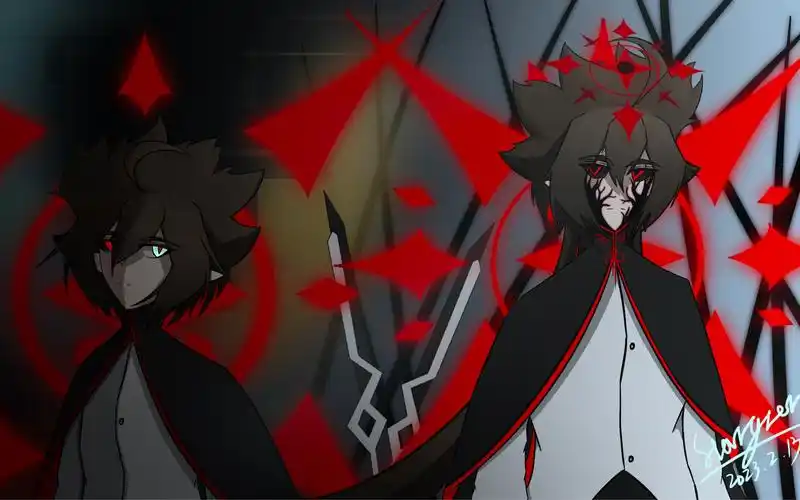 【绘画过程/凹凸世界安迷修水仙向】(情人节贺图)渐行渐暗,光中之阴