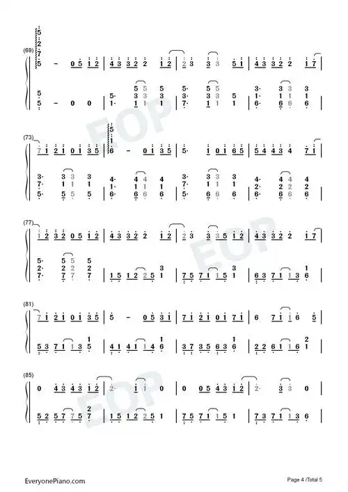 时光机周杰伦双手简谱预览4