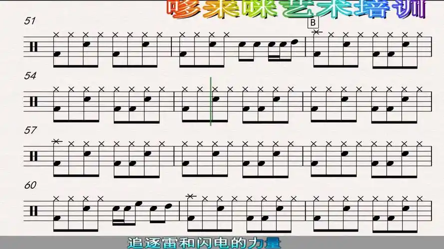 奔跑 架子鼓动态鼓谱