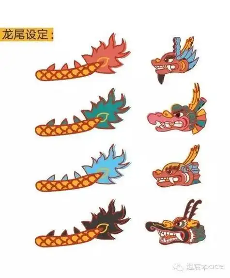 龙尾简笔画彩色6