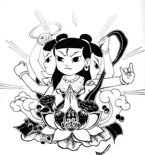 三头六臂哪吒简笔画神话人物简笔画历史名人简笔画