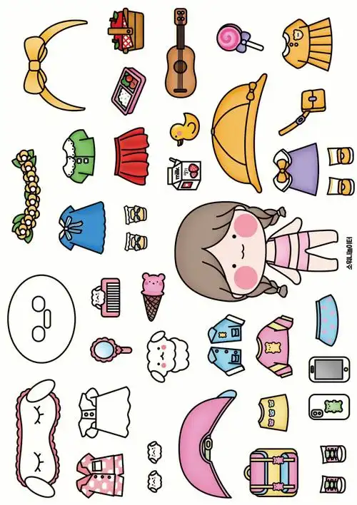 和高清图片的请留言给我哦#素材分享  #纸娃娃  #安静书  #换装纸娃娃