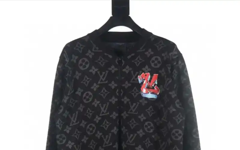 vuitton路易威登lv 23fw 提花老花涂鸦印花拉链开衫外套