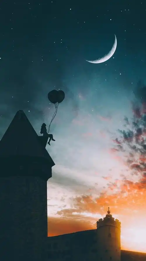 唯美夜晚风景月亮