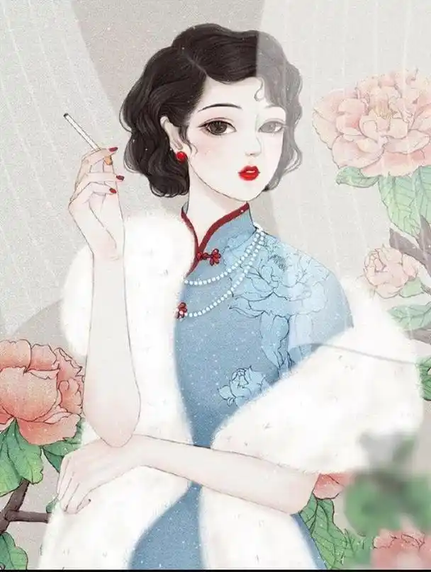 一组民国时期的动漫插画,充满了时代的气息