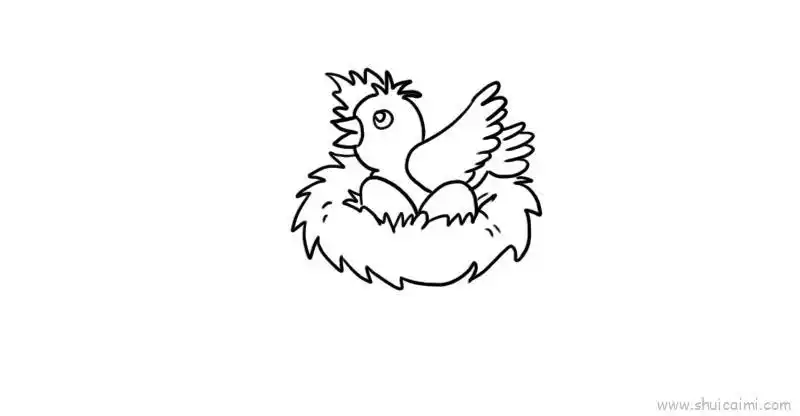 鸟窝简笔画画法图解