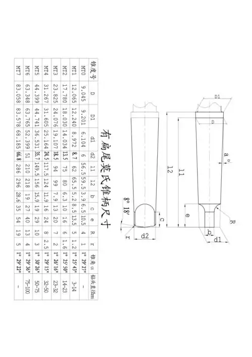 有扁尾莫氏锥柄尺寸pdf