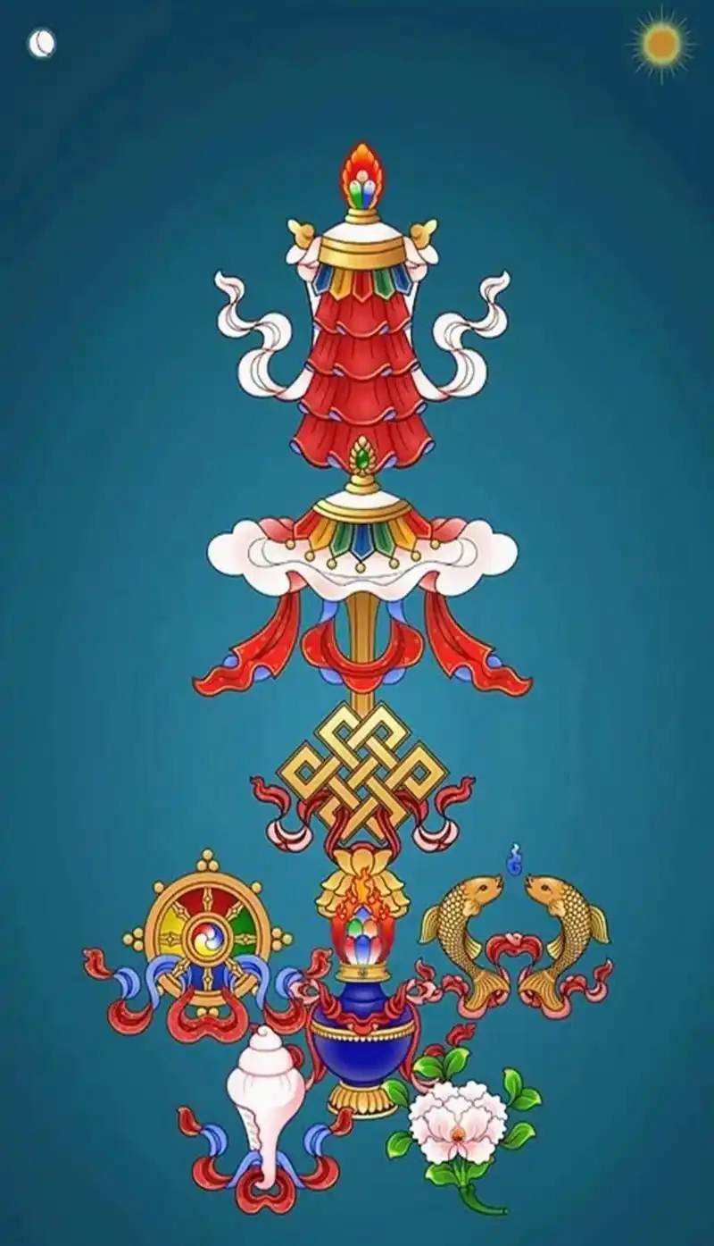 藏族三千年历史的发展中,形成了独特的八吉祥图,藏 - 抖音