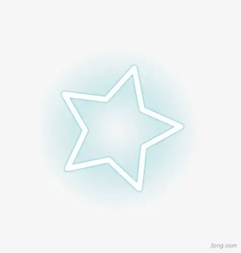 矢量霓虹星星png素材透明免抠图片-装饰效果