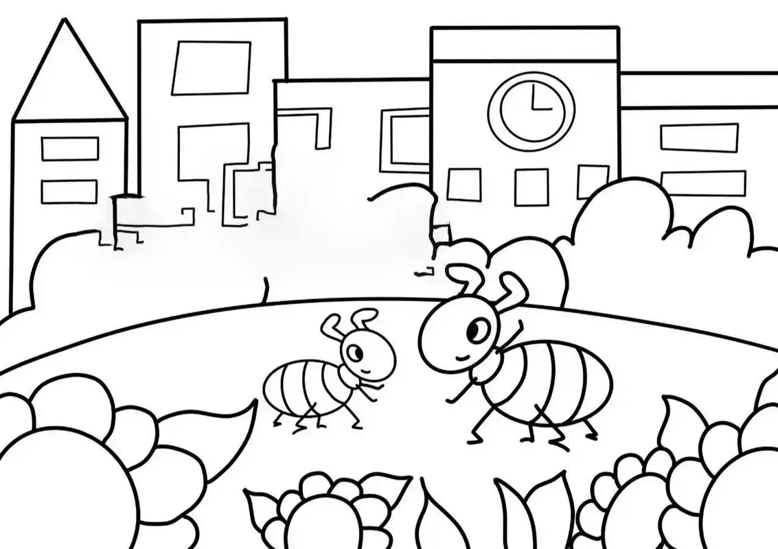 美丽的学校/学画场景/简笔画 美丽的学校,准备给幼儿园到一年级的孩子