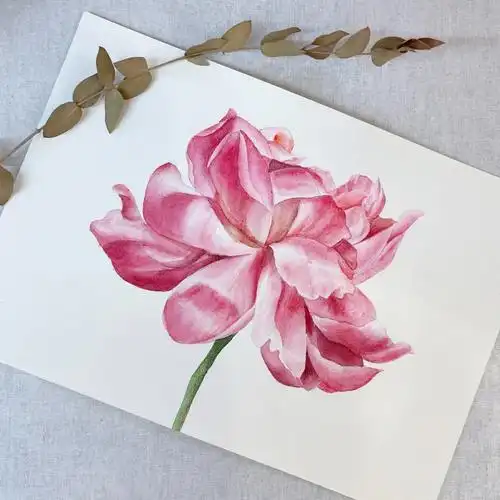 水彩花卉_水彩画_花卉_绘画_九宫格_颜料_水彩花卉_兴趣爱好_绘画