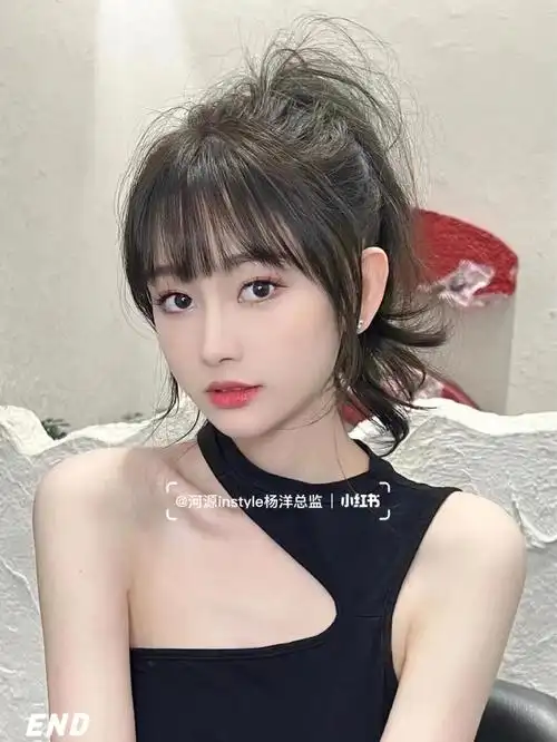 适合圆脸方脸女生的发型扎起来太了