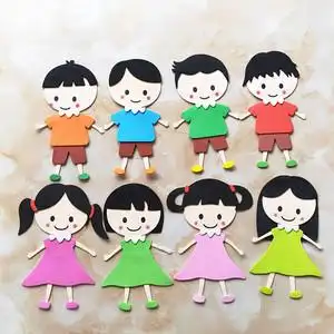 新款幼儿园泡沫墙贴男孩女孩卡通墙贴环创装饰品贴区角装饰