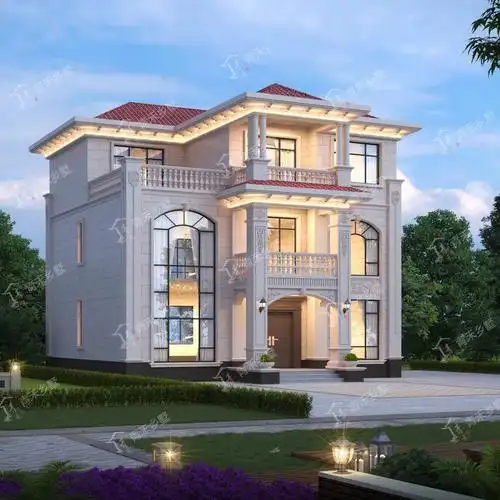 12x13米欧式三层别墅7室2厅6卫带复式客厅