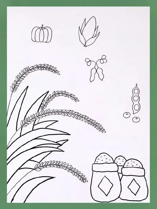 丰收的季节主题画#丰收的季节 #丰收简笔画#儿童画 #秋收儿童画 #秋天