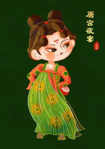 ps-跟唐宫夜宴学古风q版人体插画(上)来源于此课程讲师:高千雯大王