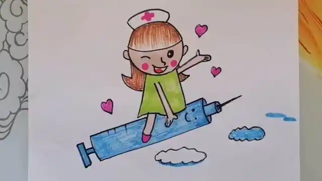 笔画白衣天使加油简笔画,小朋友们心里奋战在一线的医务工作者什么样