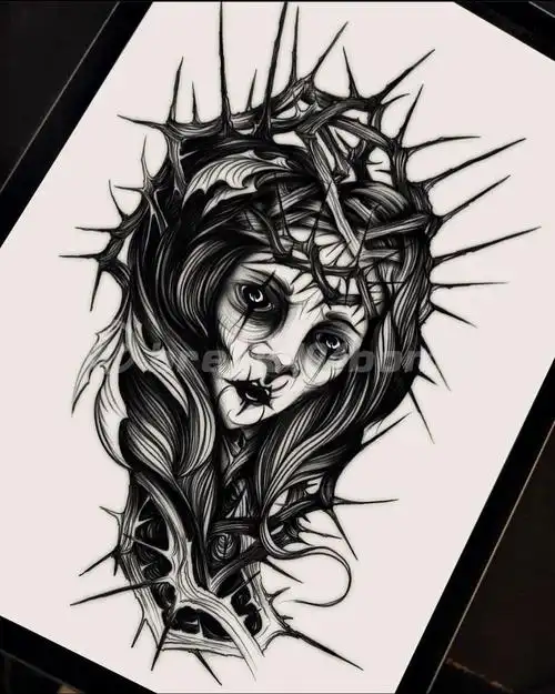 暗黑纹身手稿欧美暗黑纹身