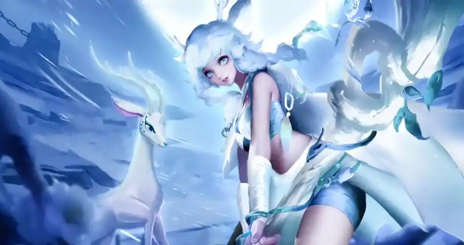 王者荣耀去衣图:瑶-极地冰封-瑶新皮肤去衣美图