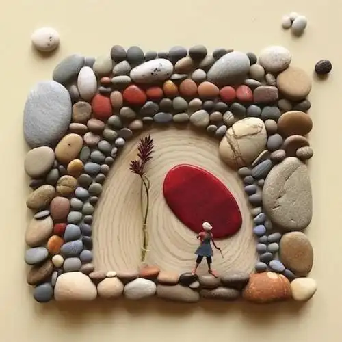 鹅卵石艺术,把好看的石头都存起来吧#石头画##艺术