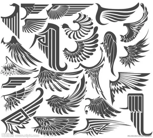 手绘翅膀矢量图片