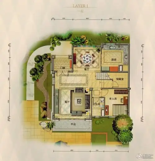 碧桂园双拼别墅户型图 面积227㎡