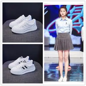 王牌对王牌关晓彤同款鞋子夏季配裙子仔裤网面小白鞋女运动休闲鞋