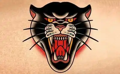 彩色欧美黑豹纹身手稿图片(36)