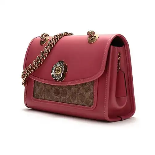 coach蔻驰女士parker系列涂层帆布配皮老花中号单肩斜挎包89112