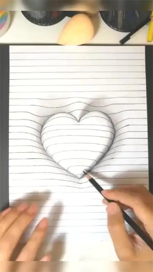 爱心立体画谁画出来的真是太有才了
