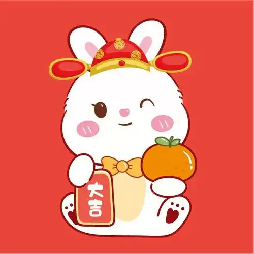 原创发财兔卡通可爱头像分享