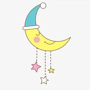 卡通蓝色条纹睡衣设计aipng可爱在睡觉的猫咪aipng在月亮上睡觉的女孩