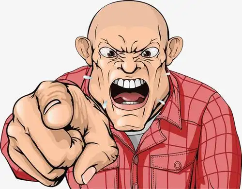 指着别人呼喊的凶狠男子png