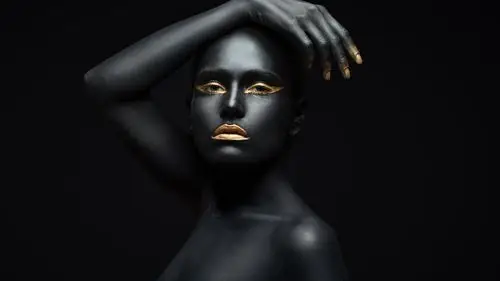 壁纸 黑色风格的女孩,艺术摄影