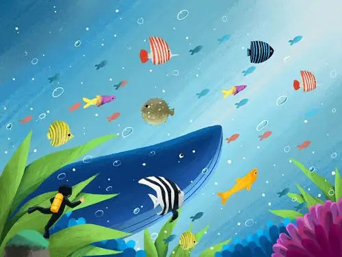 海底世界插画图片