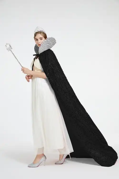 亮片选美小姐披风斗篷酒吧夜场颁奖服饰年会舞台演出披袍披风 银色