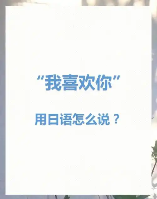 我喜欢你用日语怎么说
