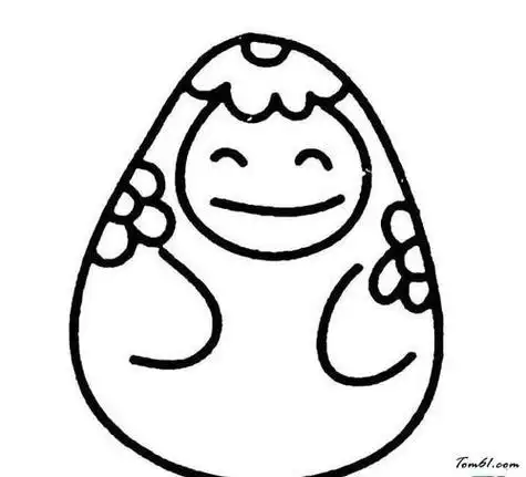 不倒翁画法简笔画红色的达摩不倒翁简笔画教程步骤图片不倒翁简笔画