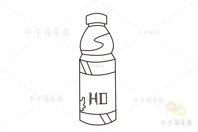 运动饮料涂色画模板 小宝宝们快来画_食物填色画简笔画