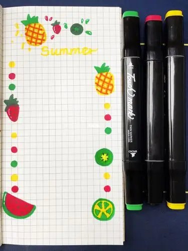 水果派对小清新夏日手帐插图排版