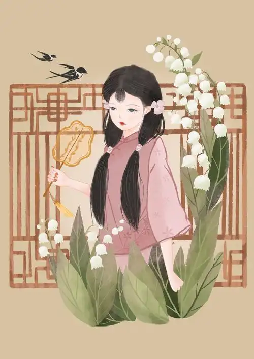 民国风女子插画-铃兰|插画|商业插画|杏子石榴酒 - 原创作品 - 站酷