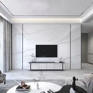 岩板电视背景墙现代简约大理石客厅轻奢影视墙石材大板网红装饰