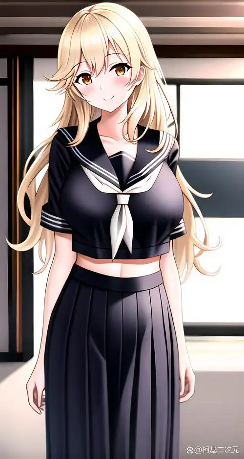 原创美图大胸开胸衣二次元警察姐姐动漫巨乳美女水手服不穿内衣二次元