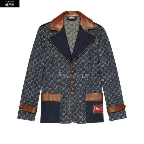 【包邮包税】 gucci古驰 21年秋冬 男士 环保水洗有机牛仔夹克 641341