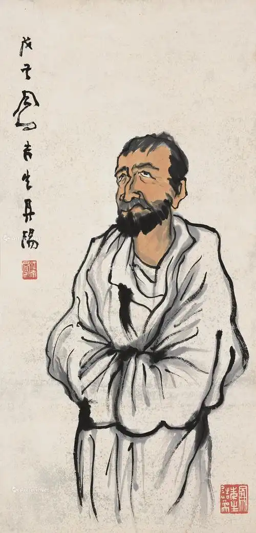 0461老者立轴设色纸本