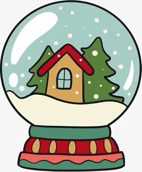 矢量png圣诞节快乐水晶球