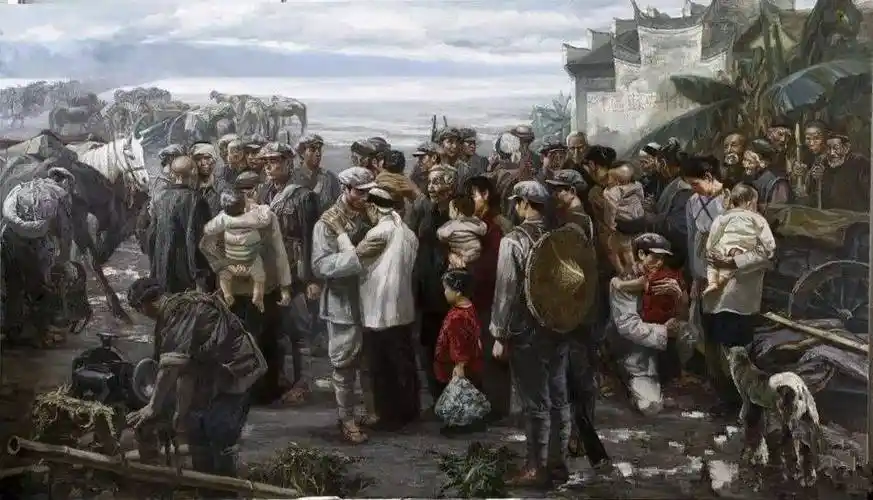 《送别》油画肖华伴着痛苦的回忆,感动的泪水,深情的笔墨,激情的创作